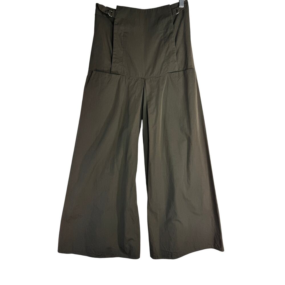 Drozdzik Women's Romper Pants Wide Leg Green Overalls Sleeveless Designer size 6